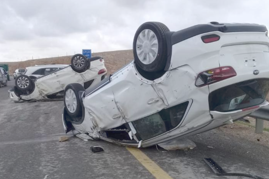 إصابة 15 شخصا في حادث سير مروع على طريق مدينة التميمية